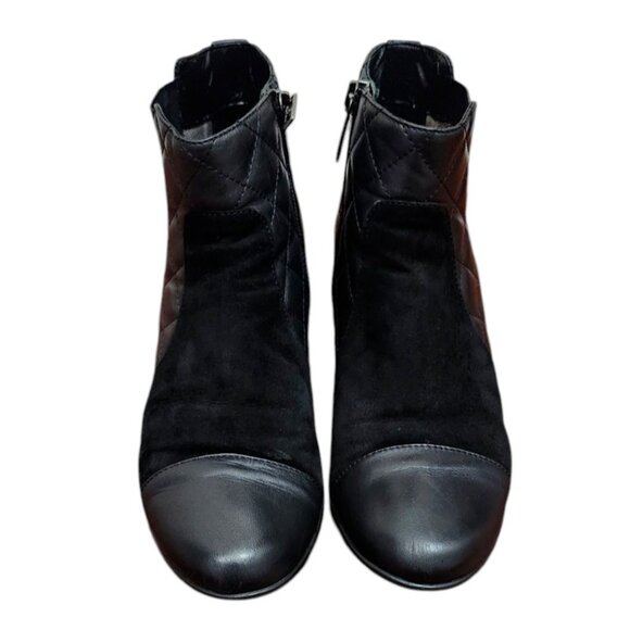 Aquatalia Womens Quilted Boot Size 7 Waterproof Black Leather Wedge Bootie - Picture 3 of 12